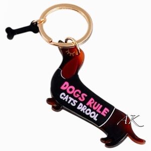 Dachshund Dogs Rule Cats Drool Keychain 🐾 Doxie Wiener